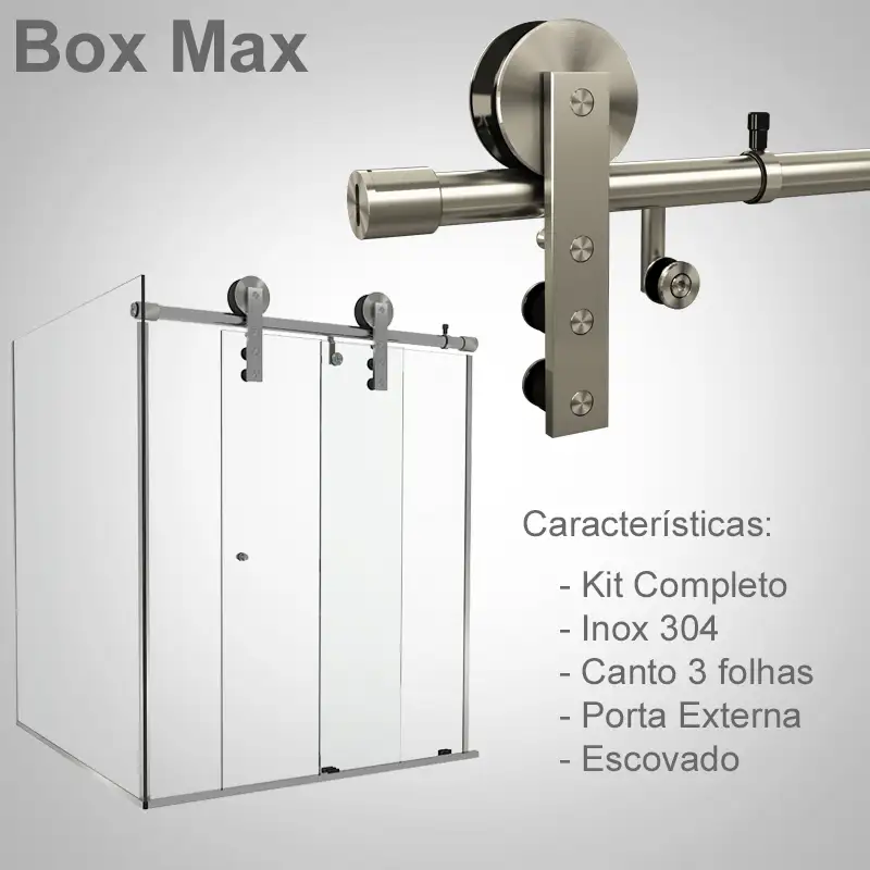 Canto Externo 3 Folhas Escovado